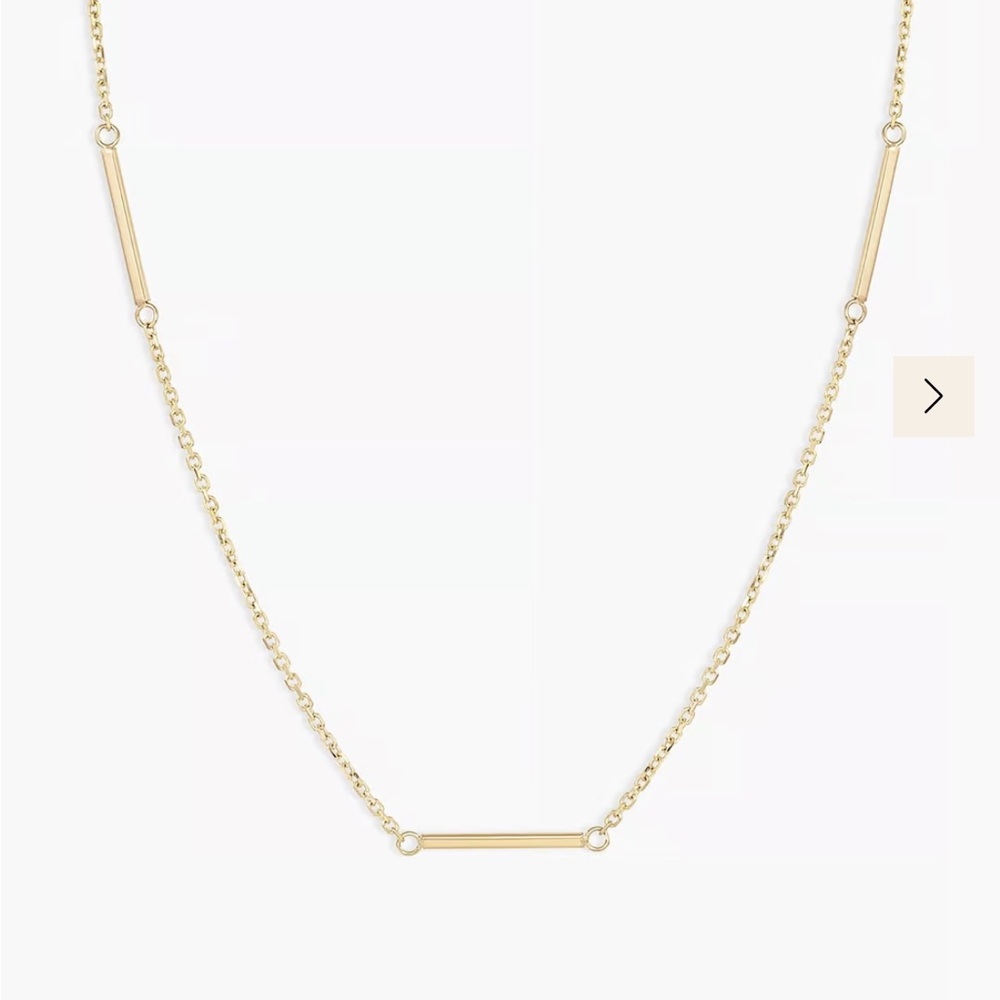 14k Gold Rose Bar Necklace